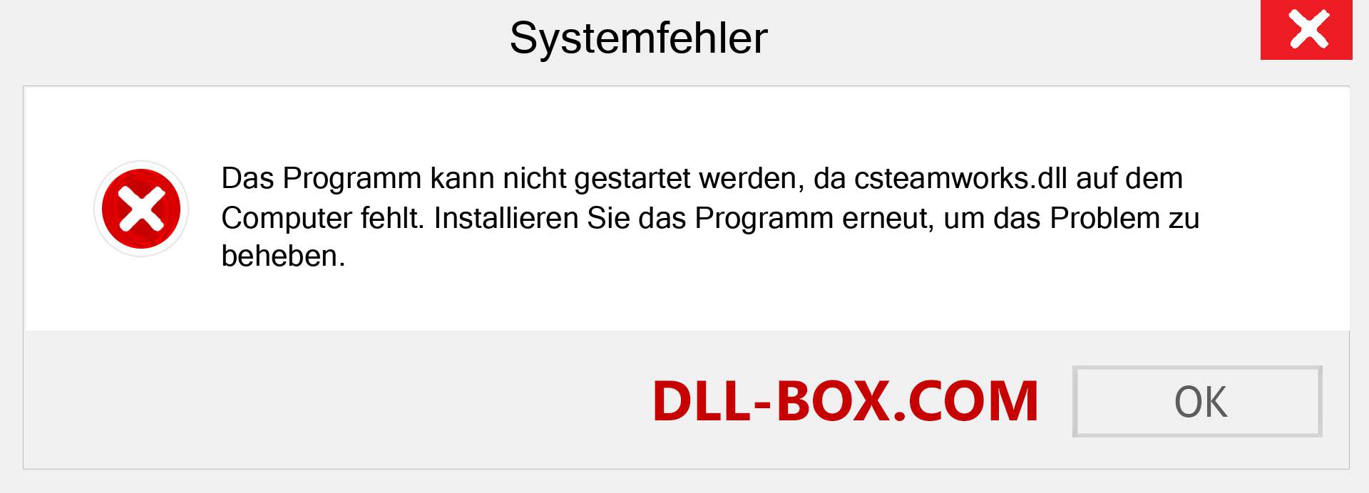 csteamworks.dll-Datei fehlt?. Download für Windows 7, 8, 10 - Fix csteamworks dll Missing Error unter Windows, Fotos, Bildern