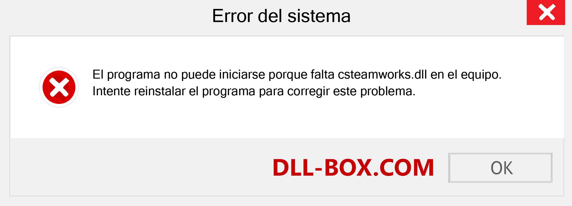 ¿Falta el archivo csteamworks.dll ?. Descargar para Windows 7, 8, 10 - Corregir csteamworks dll Missing Error en Windows, fotos, imágenes